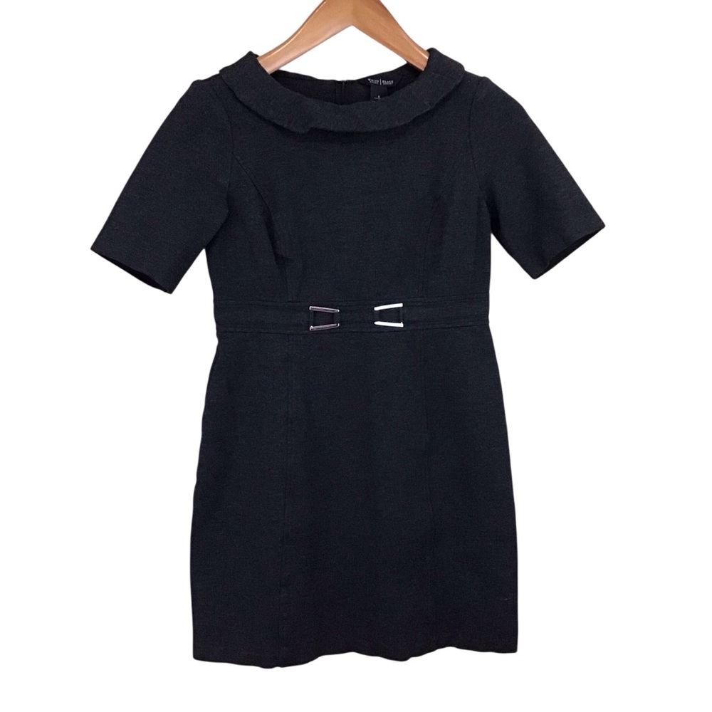 White House Black Market Dress Puritan Collar Sheath Gray 6 Dark Academia